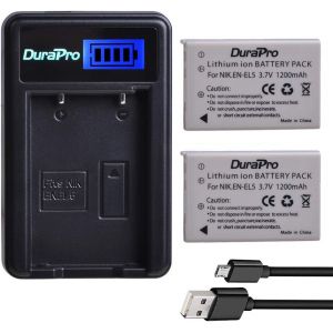 Lot de 2 batteries EN-EL5 EN EL5 + chargeur LCD USB pour batterie Nikon EN-EL5 ; appareils photo Nikon Coolpix P530,P520,P510,P100,P500,P5100,P5000,P6000,P90,P80 - Neuf