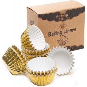 Kalanka-Caissette Muffins Papier Mini,400 Pi&egrave;ces,Antiadh&eacute;sives & Doublures De Muffins En Aluminium,Caissettes Cupcake Pour F&ecirc;te & Mariage,Couleur Or,Mini Taille - Neuf
