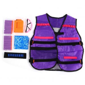 Gilet De Protection Pour Armes A Feu, Kit D'accessoires Pour Gilet, Balles Souples En Eva, Porte-Cartouches, Clip, Protection Des Yeux - Neuf