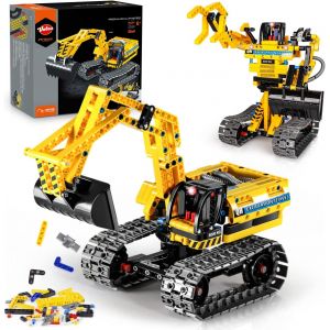 YOUY-Jouet Jeu De Construction Voiture-2 En 1 Tracteur Pelleteuse Technic & Robot 342 Pcs,Jouet Garçon 7-10 Ans Stem Blocs Technique Éducatifs Pour Enfants - Neuf