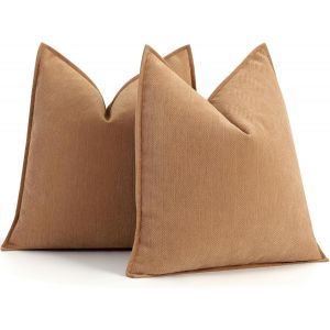 Slep-Housse De Coussin Beige 45x45, Lot De 2 Housse Coussin En Chenille Coussin Canape Pour Canapé Au Design Élégant, Coussins Décoratifs Doux Et Luxueux Pour Canapé, Lit Et Décoration De La Maison - Neuf
