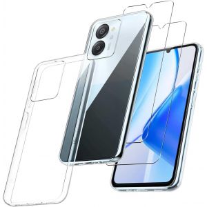Pack 3 En 1 Pour Blackview Color 8 (6,75"") - Coque Tpu Souple Transparente Anti-Choc + 2 Verres Trempés 0,33 Mm 9h - Protection Écran Complète - Neuf