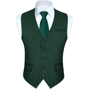 Cauc-Gilet Costume Homme Formel Classique Casual Gilets Sans Manche Homme Pour Mariage Business Parti Coton Vest - Neuf