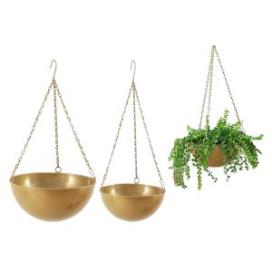 Ensemble De Jardini&egrave;res Suspendues En Fer - 2 Pots De Fleurs Pour Usage Int&eacute;rieur Et Ext&eacute;rieur - Neuf