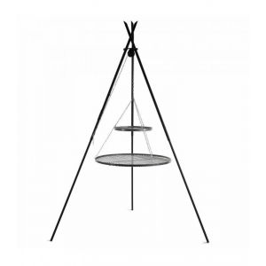 2 Plaque De Cuisson Suspendues &agrave; Un Trepied, Hauteur De 210cm, Acier Inoxydable, Cookkig, 111447 - Neuf