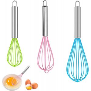 Fouet En Silicone, 3 Pièces, Manuel, De Cuisine, Mini Fouet, En Acier Inoxydable, Pour Mélanger Et Battre (20/25/30 Cm) - Neuf