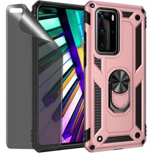 Kal-Coque Pour Huawei P40 Pro/P40 Pro+ Or Rose Étui De Protection Avec Protecteur D'écran En Verre De Confidentialité Anti-Espion - Neuf