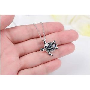 Collier En Argent Sterling 925 Avec Tortue - Cadeau De No&euml;l Pour Femme[Col9220591] - Neuf