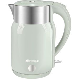 NouvelHorizonstore-Bouilloire &Eacute;lectrique 1.8 Litre 2200W Chauffage Rapide,Sans Goutte Bouilloir Inox Arr&ecirc;t Automatique,Double Paroi,Th&eacute;i&egrave;re Sans BPA,Protection Contre la Surchauffe,Certifi&eacute; SGS,Verte - Neuf