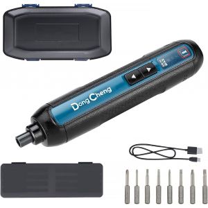 JEXNOVASHOP-Dongcheng Mini visseuse sans fil, 4V visseuse sans fil petite, 2000mAh Li-Ion tournevis &eacute;lectrique, 5Nm, 8-pi&egrave;ces d'embouts en acier S2, id&eacute;al pour les petits projets de bricolage et de r - Neuf