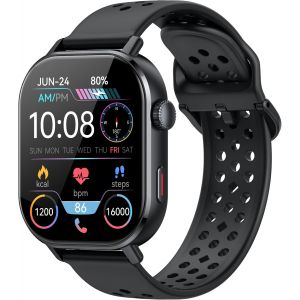Ulteronixshop-GPS Montre Connect&eacute;e Homme Femme, AMOLED 2,06"" Smartwatch 5ATM &Eacute;tanche HD Appels Bluetooth, 110+Sportifs Montre Sport Podometre Cardiofrequencemetre SpO2 Sommeil, Montre Intelligente po - Neuf
