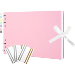 Album Photo 40 Pages Vierges Livre Souvenir 21,5 X 15 Cm Livre D'or Accessoires De Scrapbooking Avec Autocollants D'angle Pour F&ecirc;te Pr&eacute;natale,Mariage,Voyage.[P68] - Neuf