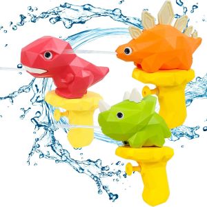 Lot De 3 Pistolets À Eau Pour Enfants,Motif De Dessin Animé,Dinosaures,Mini Pistolets À Eau De 100 Ml Jusqu'à 4 À 6 M,Pistolet Pulvérisateur D'eau Pour Piscines,Jardins,Cadeaux D'anniversaire - Neuf