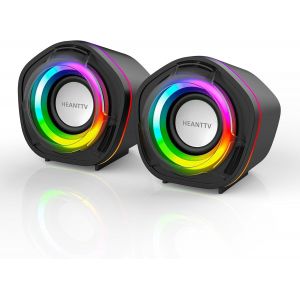 KALANKA-Enceinte d'ordinateur Mini Enceinte avec stéréo 6 W USB Powered 3,5 mm AUX-in Haut-Parleur Portable pour PC, Ordinateur Portable, Ordinateur Portable, Bureau (Noir) (Multicolore) - Neuf