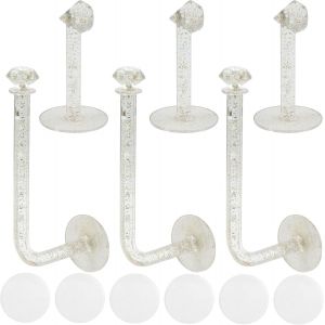 Présentoir Bijoux Bracelet Cravate Cheveux-Porte Plastique Auto Adhésif Transparent Scintillant Vertical Porte-Bijoux Bandeau Organisateur Montre,Petit Grand,6 Pcs - Neuf