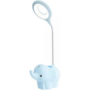 Fabur-- Lampe De Bureau Led Tactile 5w Pour Enfants | 3 Températures De Lumière, 3000k-4000k-6500k | Réglable, Avec Batterie Et Trou Pour Stylos | Lampe Bureau Blanc, Métal (Bleu) - Neuf