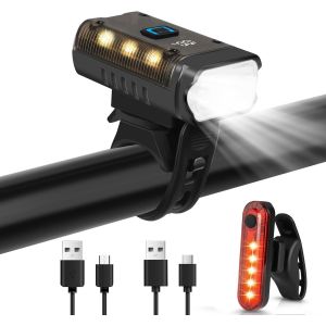 Lumiere Velo, Eclairage V&eacute;lo Puissant, &Eacute;clairage V&eacute;lo Avant Rechargeable Avec Affichage Num&eacute;rique, Phare De V&eacute;lo &Eacute;tanche Pour V&eacute;lo De Route, Vtt, Cyclisme, Travail De Nuit - Neuf