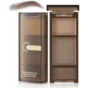 KGABERY-3 Couleur Eyebrow Poudre Palette,Imperméable Longue Durée Naturelle Poudre Sourcils,Brow Definer Powder Makeup To Enhance&Filler Brows,Powder Smooth - Neuf