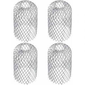 Lot de 4 filtres pour gouttières en acier inoxydable, 8 x 17 cm environ. - Neuf