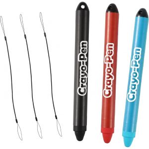 KALANKA-Lot de 3 stylets pour tablette d'enfant, tablette, t&eacute;l&eacute;phone portable, stylet en caoutchouc pour &eacute;cran tactile, stylo &agrave; bille pour enfants, stylo &agrave; bille avec stylet pour t&eacute;l&eacute;phones portables - Neuf