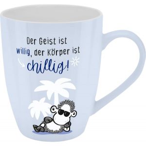 Eryi-Tasse Avec Motif Imprimé « Der Geist Ist Willig, Der Körper Ist Chillig! », Avec Banderole - Neuf
