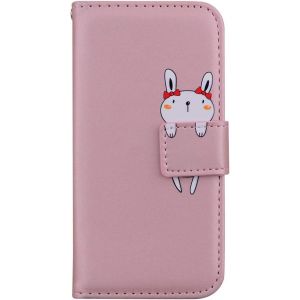 Kal-Coque Galaxy A13 4g / 5g Etui En Cuir Etui Mince Cover Antichoc Housse Pochette Fonction Stand Portefeuille Housse De Protection Pour Galaxy A13 4g / 5g - Lapin Rose - Neuf