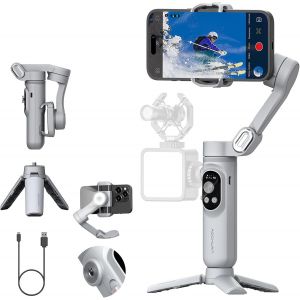 lbgwp60-Stabilisateur De Cardan Pour Smartphone Avec Suivi Du Vi /Des Objets Pour Iphone 15, 14 Pro , Android, Cardan De Téléphone Pliable À 3 Axes Avec Lumière Intégrée, Filetage 1/4 Pour - Neuf