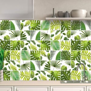 Eryi-32 X Feuilles Mural Stickers Carrelage 2d Imperméables Carreau De Ciment Adhesif, Autocollants Carreaux Dosseret Pour Cuisine, Salle De Bain La Décoration À La Maison / 10 X 10 Cm / T1018 - Neuf