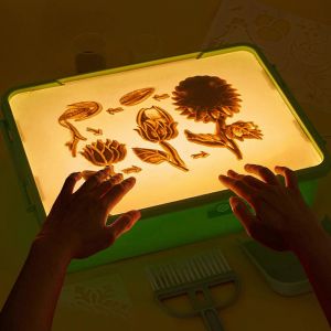 Table lumineuse pour enfants - Boite lumineuse pour peinture sur sable, jouets pour garcons et filles - Neuf