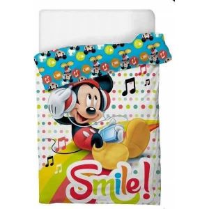 Couette - Mickey Smil - 140 X 200 Cm - 300g - Lavable En Machine &Agrave; 30&deg;C - Neuf