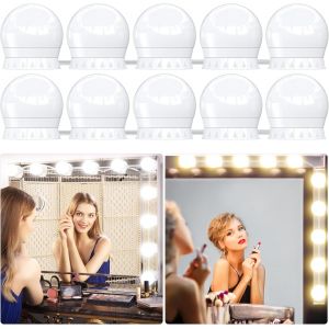 Lumi&egrave;re De Miroir, 10 Ampoules Hollywood Kit De Lumi&egrave;re Led, C&acirc;bles Parfaitement Cach&eacute;s, 3 Couleurs Et 10 Intensit&eacute;s, Lumi&egrave;re Miroir Usb Pour Coiffeuse Maquillage - Neuf