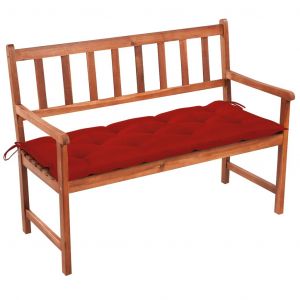 Banc De Jardin Meuble De Patio D'ext&eacute;rieur Terrasse Avec Coussin 120 Cm Bois D'acacia Massif Helloshop26 02_0011395 - Neuf
