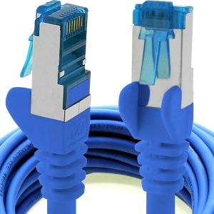 KAL-C&acirc;ble R&eacute;seau Cat6A Cat6 Cat6 10 Gbit/S 7,5 M | Bleu - 1 Pi&egrave;ce | Cat 6A | S-Ftp | Double Blindage - Neuf