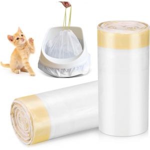 40 Pi&egrave;ces Sac Litiere Chat,94 X 45 Cm Sacs &Agrave; Liti&egrave;re Pour Chat Xxl Avec Cordons,Sac Pour Litiere Chat Ind&eacute;chirables Pour Bac &Agrave; Liti&egrave;re De Moyenne Et Grande Taille - Neuf