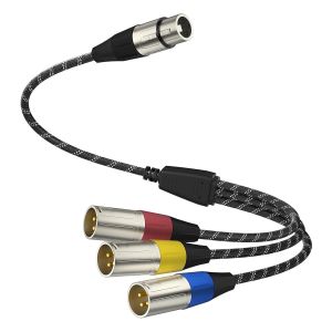C&acirc;ble S&eacute;parateur XLR,3 Broches XLR 3 M&acirc;le vers 1 Femelle Plaqu&eacute; Or &Eacute;quilibr&eacute;,Adaptateur de Microphone pour Table de Mixage,AMP,Limiteur,Enceinte,0,48 m.[J506] - Neuf