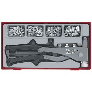 Jeu d'&eacute;crous &agrave; rivets aveugles et pince TT1 tray 81dlg Teng Tools TTNR81 - Neuf