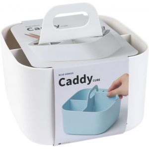 Organisateur Empilable-Caddy Portable Fabriqué En Corée Pour Salle De Bain,Bureau,Loisirs Créatifs Ou Fournitures Scolaires (Carré,Blanc) - Neuf
