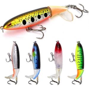 5pcs Leurre De Pêche Set 10cm 15g Hameçon De Pêche Queue Rotative Matériel De Pêche Appât Pour Eau Douce D'eau Salée Carpe Bar Brochet,Etc. - Neuf