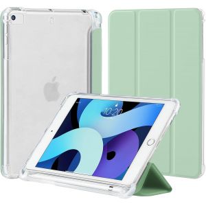 Coque Pour Ipad Mini 5 / Mini 4 Génération 7,9 Pouces Avec Porte-Stylet, Housse Étui De Protection Mince Et Légère Avec Arrière Tpu Souple Translucide Givré Etui Antichoc, Vert Menthe - Neuf