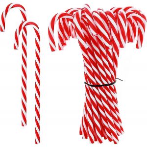 24 Pcs De No&euml;l En Plastique Candy Cane Arbre De No&euml;l Suspendus Ornement D'Arbre De No&euml;l D&eacute;coration - Neuf