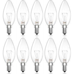 Ampoule Bougie E14 Dimmable 28w Blanc Chaud 2700k Ses 230v Edison Ampoules C35 Ampoule À Vis E14 Verre Lumière 260lm Pour Lustres,Appliques,Plafonniers 10 Pièces - Neuf