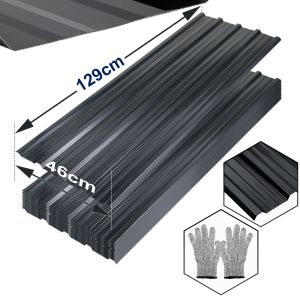 12/24/36x Panneaux de toiture 129x46cm T&ocirc;les profil&eacute;es ondul&eacute;es rev&ecirc;tement - 21&iquest; Anthracite 36pcs - Neuf