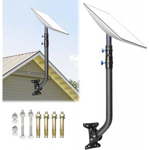 Support de Montage sur Poteau Mural pour Starlink V2, Starlink Mount Starlink Support mural à angle vertical long pour antenne satellite Starlink Dish Support de Toit Internet par Satellite (Upgrade) - Neuf