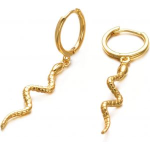 Snake Hoop Earrings Snake Dangle Earrings For Women Punk Earrings Fashion Jewelry (Gold And Silver)[Bou9242836] - Neuf