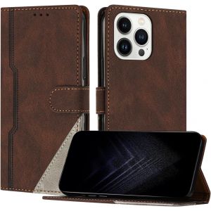 Kal-Étui Pour Iphone 13 Pro Max (6,7 Pouce), Housse En Cuir Pu Avec [Protection Antichoc Tpu] [Fonction Support] [Porte-Cartes ] Antichoc Magnétique Coque Pour Iphone 13 Pro Max - Marron - Neuf