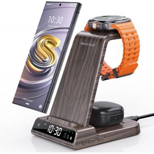 KALANKA-Chargeur Induction pour Samsung Galaxy S25 Ultra, Chargeur sans Fil Inductive pour Samsung Galaxy Watch Ultra/8/7/6/5, Chargeur 3 en 1 avec Horloge Digitale pour Z Fold 7/Z Flip 6 S24, Galaxy - Neuf
