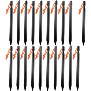 Eryi-20 Pièces Piquets De Tente En Alliage D'aluminium Avec Cordon De Serrage, Piquets De Sol En Métal Pour Camping, Voyage - Neuf