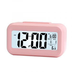 Réveil numérique, réveil LED avec température, fonction snooze, conversion 12/24 h, calendrier, pour chambre, bureau, cuisine (fonctionne avec piles) - Neuf