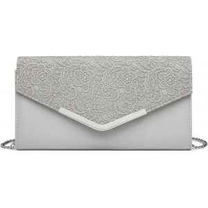 RFCBC-Pochettes et Clutches de Femme - en Enveloppante Dentelle Florale - Sac à bandoulière avec chaîne - Pochette a main en mode - Cadeau pour les Filles Fête Mariage Soirée Ceremonie - Neuf