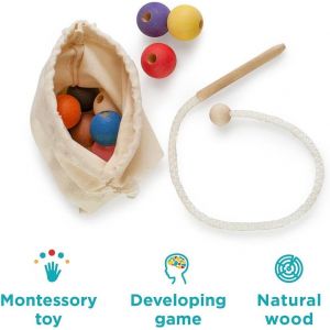 Montessori Wooden Balls for Babies Aged 3 Years and Above (Pack of 12) Multi-Coloured.[F54] - Neuf